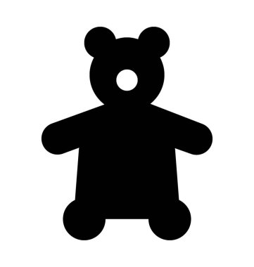 Oyuncak ayı düz vektör simgesi