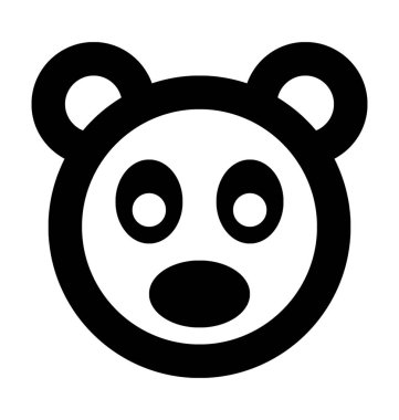 Teddy yüz düz vektör simgesi