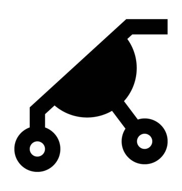 Bebek arabası düz vektör simgesi