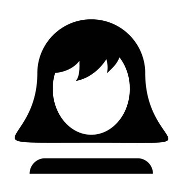 Kız yüz düz vektör simgesi