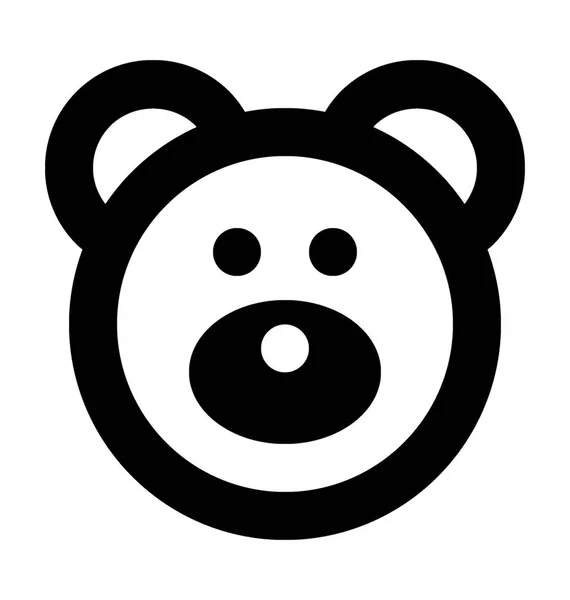 Teddybär Flache Vektor Symbol — Stockvektor