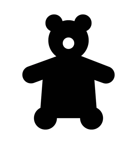 Teddy Bear Flat Vector Ícone — Vetor de Stock