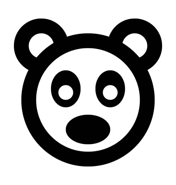 Teddy Face Flat Vector Icon — Stock Vector