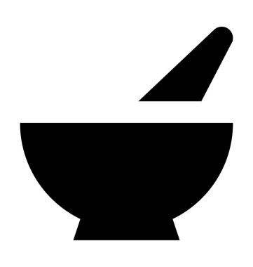 Havan ve tokmak düz vektör simgesi