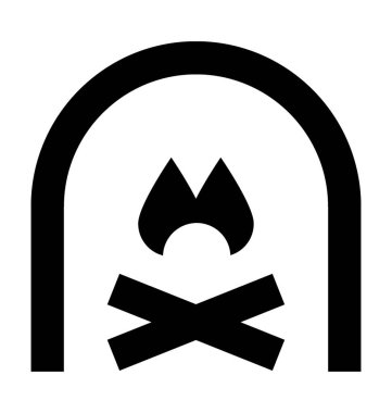 Şömine düz vektör simgesi