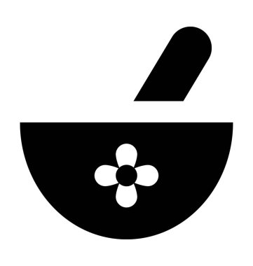 Havan ve tokmak düz vektör simgesi