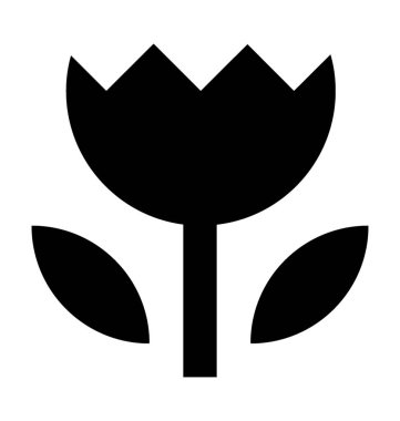 Lale düz vektör simgesi