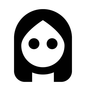 Kız Avatar düz vektör simgesi