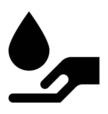 El tutma su düz vektör simgesi