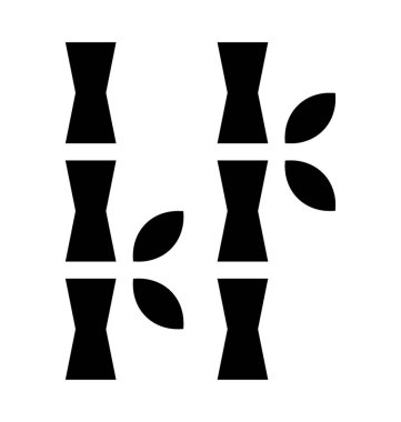 Bambu sopalarla düz vektör simgesi