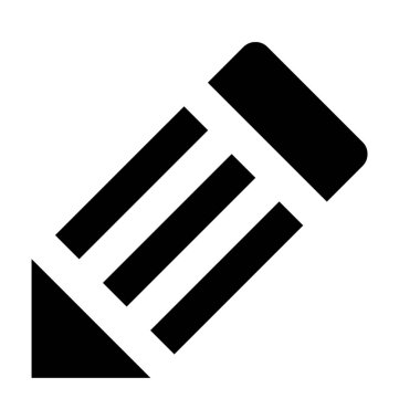 kalem düz vektör simgesi