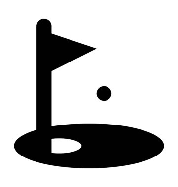 Golf bayrak düz vektör simgesi 