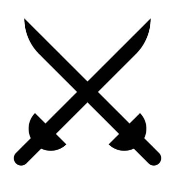 kılıçlar düz vektör simgesi 