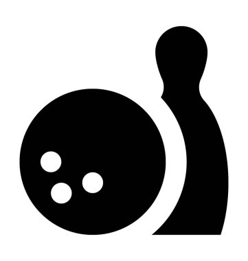 Bowling oyun düz vektör simgesi 