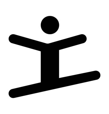 Su kayağı düz vektör simgesi 