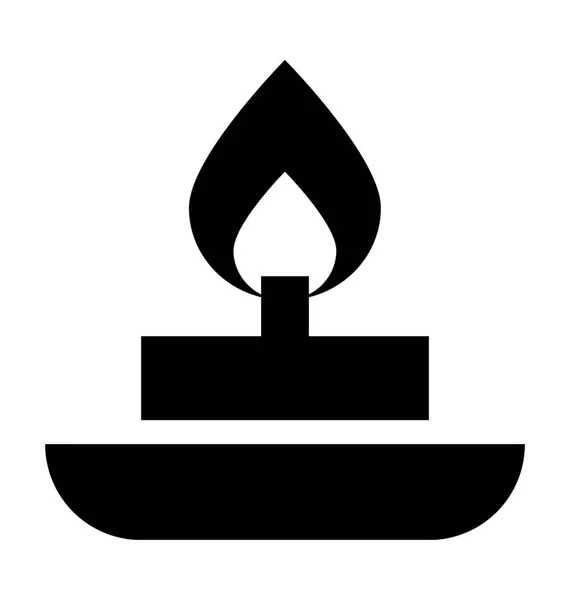 Ikona Wektora Płaskiego Świecy — Wektor stockowy