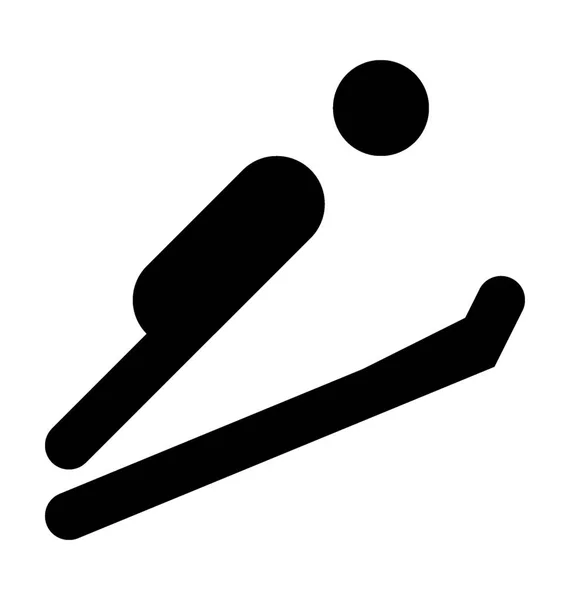 Ice Skiing Flat Vector Icon — Stock Vector