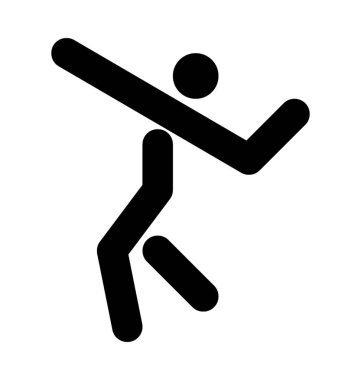 Topa vuran oyuncu düz vektör simgesi 