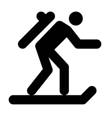 Kar buz pateni düz vektör simgesi 