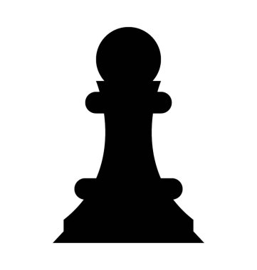 Satranç piyon düz vektör simgesi