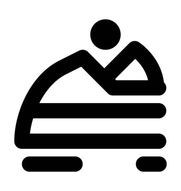 Jet uçağı sandal düz vektör simgesi