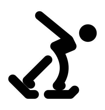 Buz Kayak düz vektör simgesi