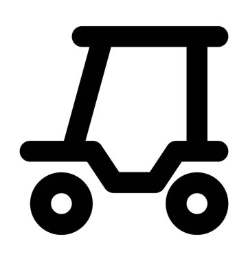 Golf arabası düz vektör simgesi