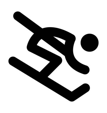 Kayakçı düz vektör simgesi