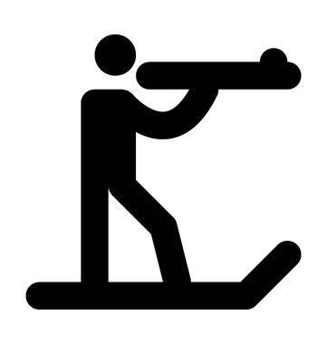 Biatlon düz vektör simgesi