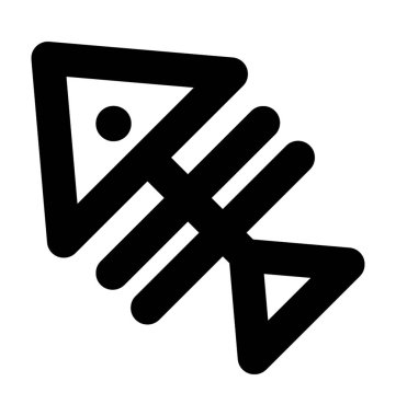 Balık düz vektör simge kemik