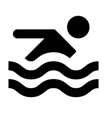 Yüzücü düz vektör simgesi