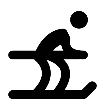 Kayakçı düz vektör simgesi