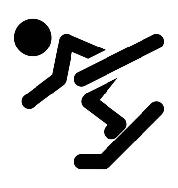 Buz Kayak düz vektör simgesi