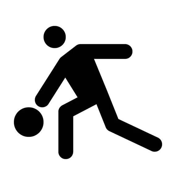 Jogador Futebol Flat Vector Icon — Vetor de Stock