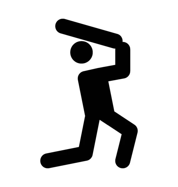 Batsman Flat Vector Icon — Stock Vector