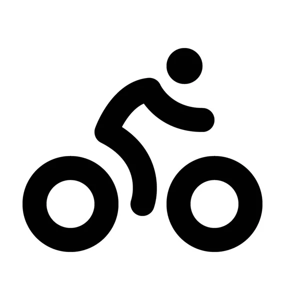 Cyklist Platt Vektor Symbol — Stock vektor