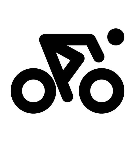 Ciclista Plano Vector Icono — Vector de stock