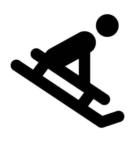 Ice Skiing Flat Vector Icon — Stock Vector