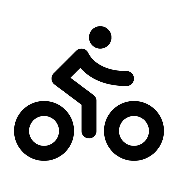 Ciclista Plano Vector Icono — Vector de stock