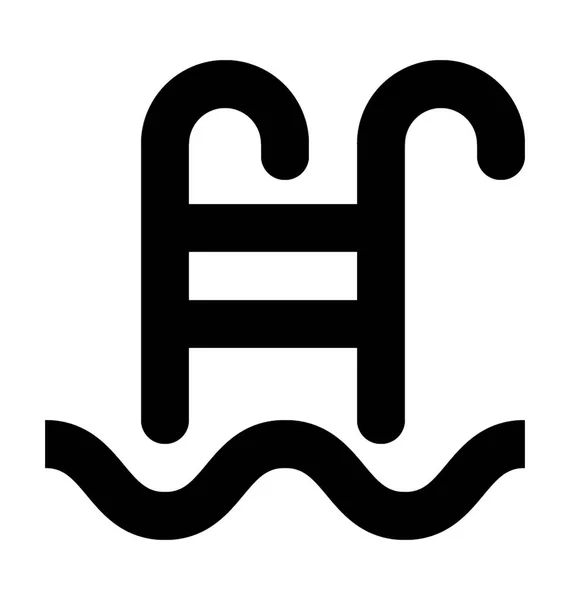 Schwimmbad Flache Vektor Symbol — Stockvektor