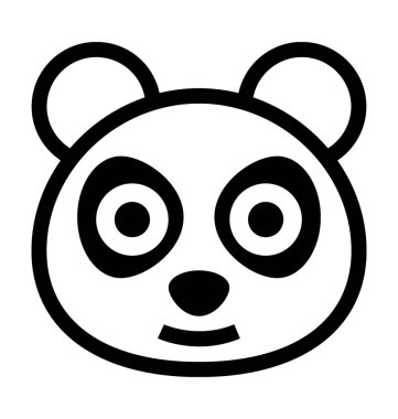 Panda düz vektör simgesi
