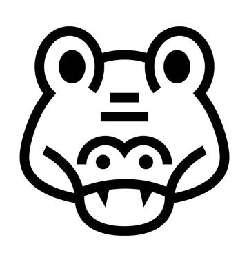 Su aygırı düz vektör simgesi