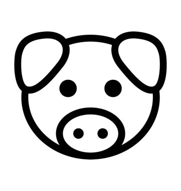 domuz yassı vektör simgesi