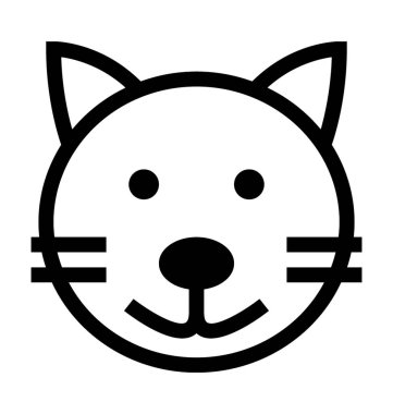 Kedi düz vektör simgesi