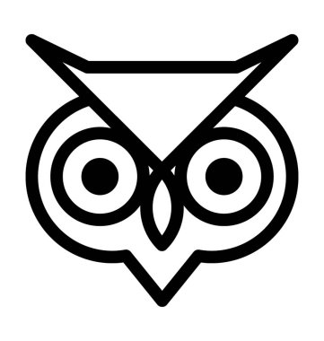 Baykuş düz vektör simgesi