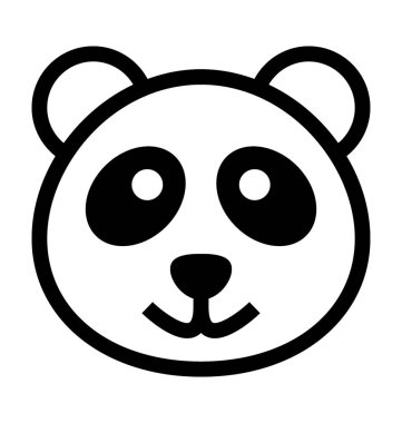 Panda düz vektör simgesi