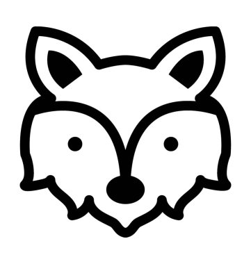 Fox düz vektör simgesi