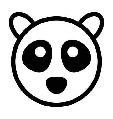 Panda düz vektör simgesi