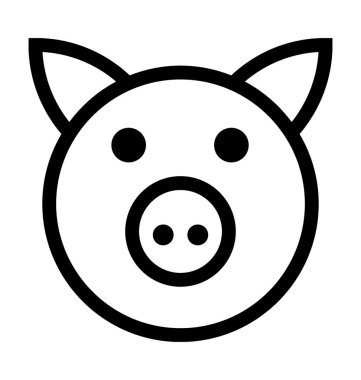 domuz yassı vektör simgesi