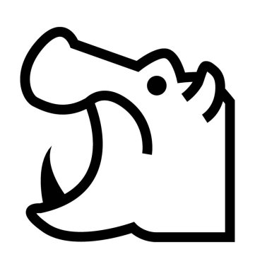 Su aygırı düz vektör simgesi